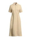 Jil Sander Woman Midi Dress Sand Size 6 Polyester, Cotton, Elastane