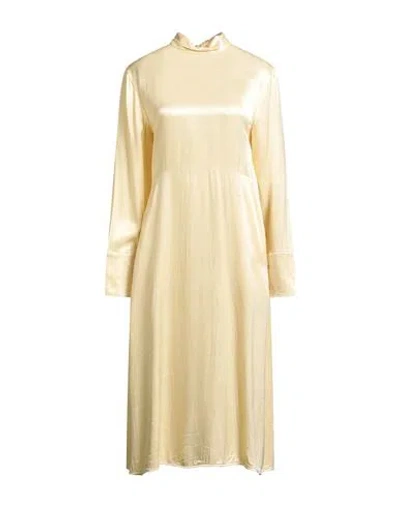 Jil Sander Woman Midi Dress Sand Size 6 Viscose, Cupro