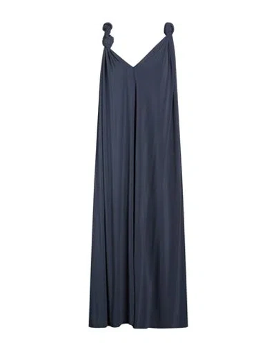 Jil Sander Woman Midi Dress Slate Blue Size 6 Viscose, Elastane