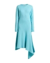 Jil Sander Woman Midi Dress Turquoise Size 8 Wool