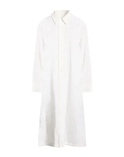 Jil Sander Woman Midi Dress White Size 10 Linen
