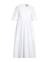 Jil Sander Woman Midi Dress White Size 2 Cotton