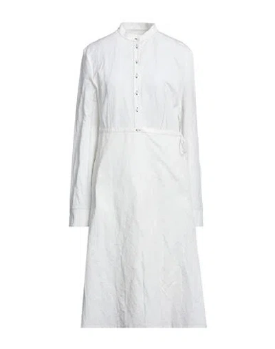 Jil Sander Woman Midi Dress White Size 2 Cotton, Metal