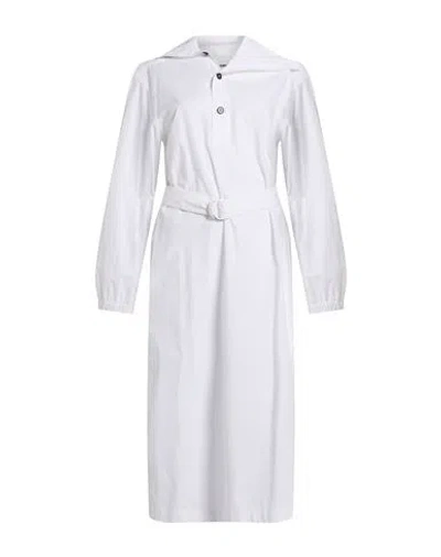 Jil Sander Woman Midi Dress White Size 4 Cotton