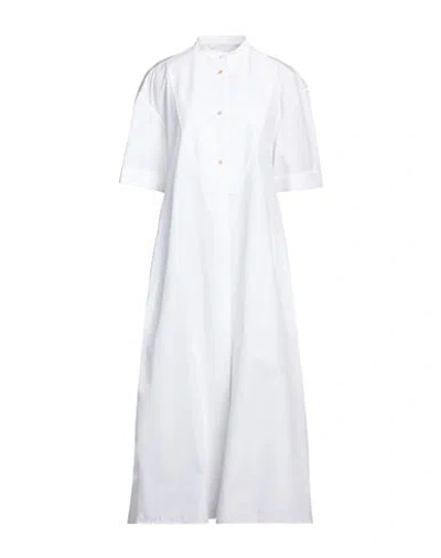 JIL SANDER JIL SANDER WOMAN MIDI DRESS WHITE SIZE 4 COTTON