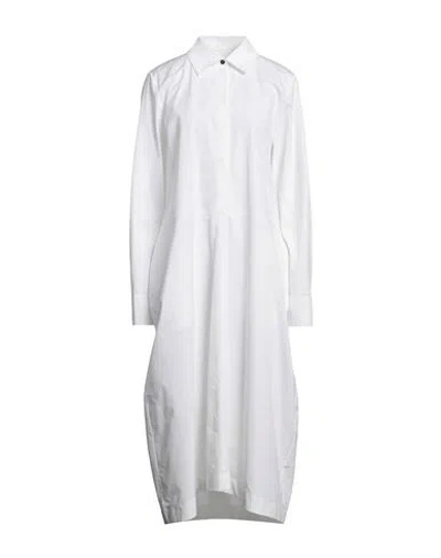 Jil Sander Woman Midi Dress White Size 8 Cotton