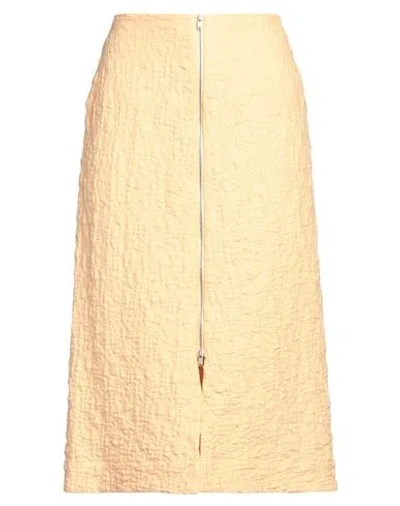 Jil Sander Woman Midi Skirt Apricot Size 6 Cotton, Polyamide, Polyurethane In Orange