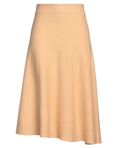 Jil Sander Woman Long Skirt Apricot Size 6 Wool In Orange