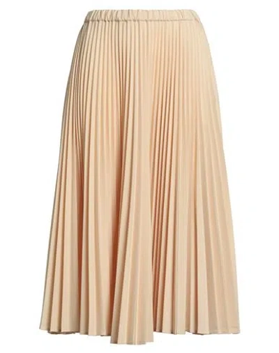 Jil Sander Woman Midi Skirt Apricot Size 8 Polyester, Wool