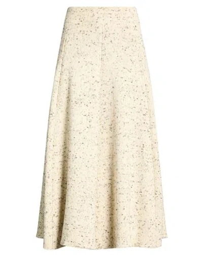 Jil Sander + Woman Midi Skirt Beige Size 8 Wool In Neutral