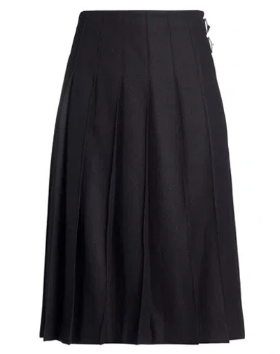Jil Sander + Woman Midi Skirt Black Size 10 Virgin Wool
