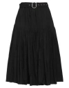Jil Sander Pleated High-waisted Midi Skirt In Black