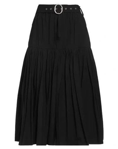 Jil Sander + Woman Midi Skirt Black Size 4 Cotton In Black