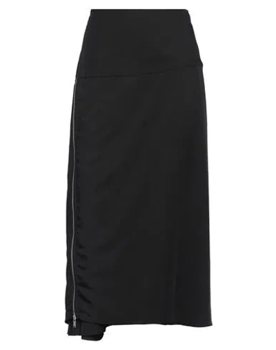 Jil Sander Woman Midi Skirt Black Size 4 Viscose, Silk