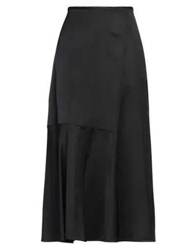Jil Sander Woman Midi Skirt Black Size 6 Viscose, Silk