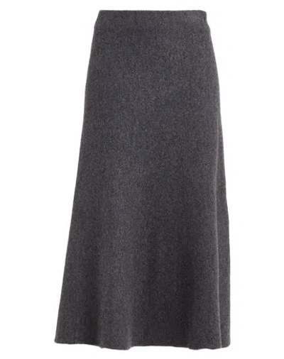Jil Sander Woman Midi Skirt Charcoal Size 4 Wool
