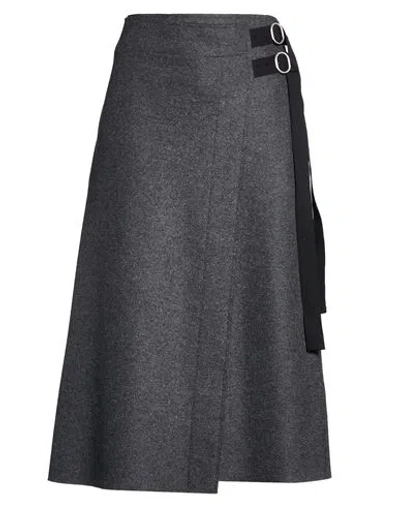 Jil Sander + Woman Midi Skirt Charcoal Size 6 Wool, Polyamide In Blue