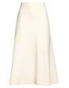 Jil Sander Woman Midi Skirt Cream Size 4 Wool In White
