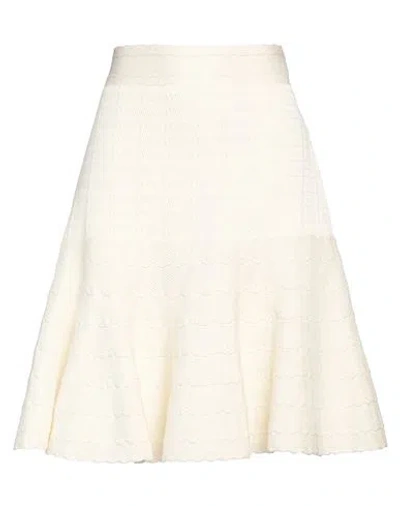 Jil Sander Woman Midi Skirt Cream Size 4 Cotton, Viscose In White