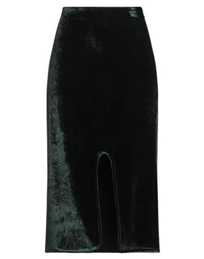 Jil Sander Woman Midi Skirt Dark Green Size 2 Viscose, Virgin Wool, Polyamide, Elastane