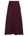 Jil Sander Wool Flared Long Skirt In Purple