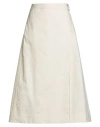 Jil Sander + Woman Midi Skirt Ivory Size 8 Cotton In Neutral