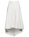 Jil Sander Woman Midi Skirt Ivory Size 8 Linen In White