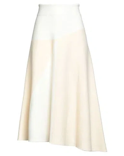 Jil Sander Woman Midi Skirt Ivory Size 8 Wool