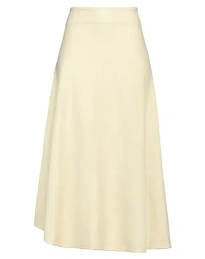 JIL SANDER JIL SANDER WOMAN MIDI SKIRT PASTEL YELLOW SIZE 4 WOOL