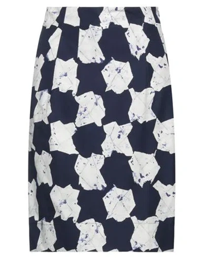 Jil Sander Woman Midi Skirt Midnight Blue Size 14 Cotton