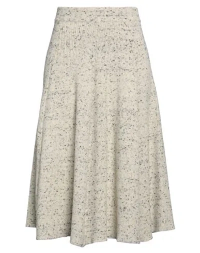 Jil Sander Woman Midi Skirt Off White Size 4 Wool In Multi