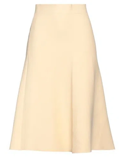 Jil Sander Woman Midi Skirt Pastel Yellow Size 10 Viscose, Polyester