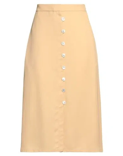 Jil Sander Woman Midi Skirt Sand Size 4 Viscose In Beige