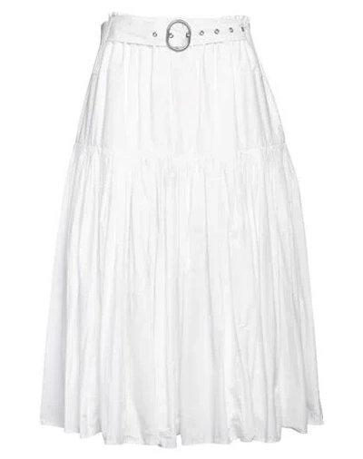 Jil Sander Woman Midi Skirt White Size 2 Cotton