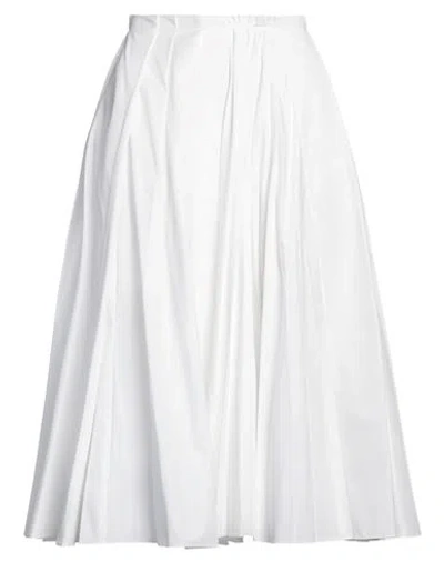Jil Sander Woman Midi Skirt White Size 4 Cotton