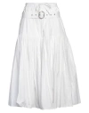 Jil Sander + Woman Midi Skirt White Size 6 Cotton In White