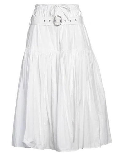 Jil Sander + Woman Midi Skirt White Size 6 Cotton
