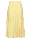 Jil Sander Woman Midi Skirt Yellow Size 6 Viscose, Silk