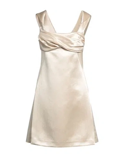 JIL SANDER JIL SANDER WOMAN MINI DRESS BEIGE SIZE 4 ACETATE