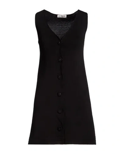 Jil Sander Woman Mini Dress Black Size 2 Cotton, Polyamide In Blue