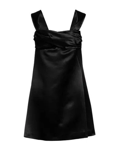 Jil Sander Woman Mini Dress Black Size 6 Acetate In Metallic