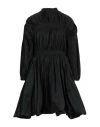 Jil Sander Long-sleeved Pleated Minidress In Black