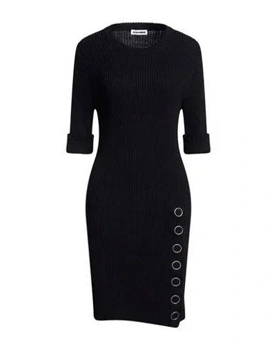 Jil Sander Woman Mini Dress Midnight Blue Size 2 Linen, Wool