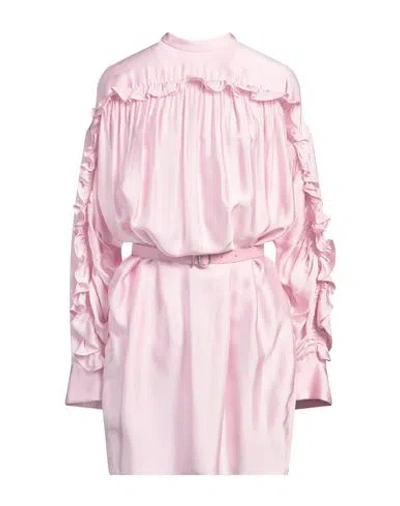 Jil Sander Woman Mini Dress Pink Size 4 Viscose, Ovine Leather
