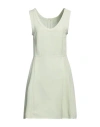 Jil Sander Woman Mini Dress Sage Green Size 6 Viscose, Linen In Sage Green