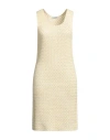 Jil Sander Woman Mini Dress Yellow Size 6 Cotton, Polyamide