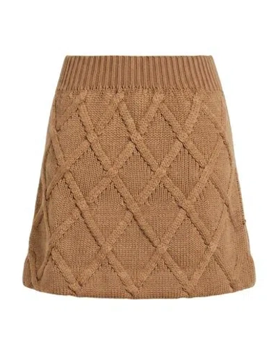 Jil Sander Woman Mini Skirt Camel Size 32 Virgin Wool In Brown