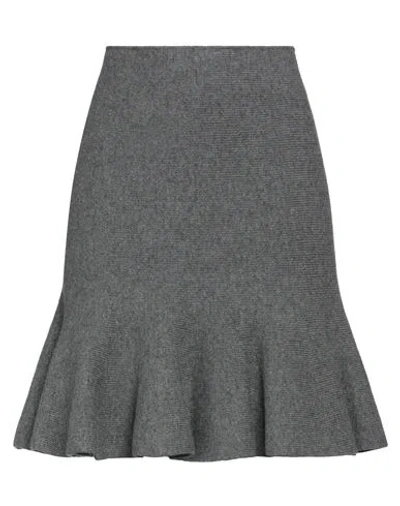 Jil Sander Woman Mini Skirt Grey Size 10 Wool, Cashmere