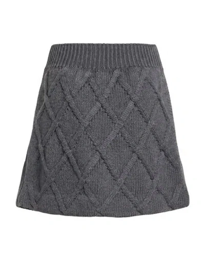 Jil Sander Woman Mini Skirt Grey Size 32 Virgin Wool In Gray