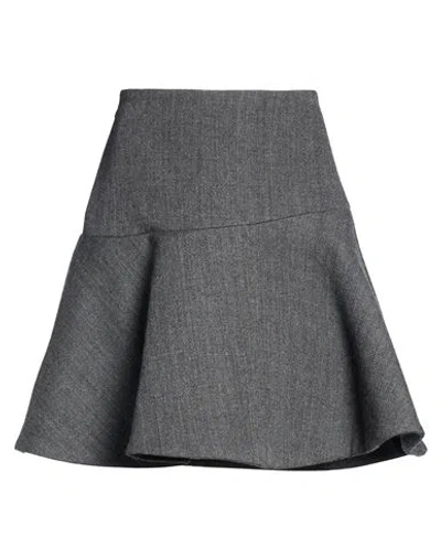 Jil Sander Woman Mini Skirt Grey Size 8 Virgin Wool, Polyamide In Gray